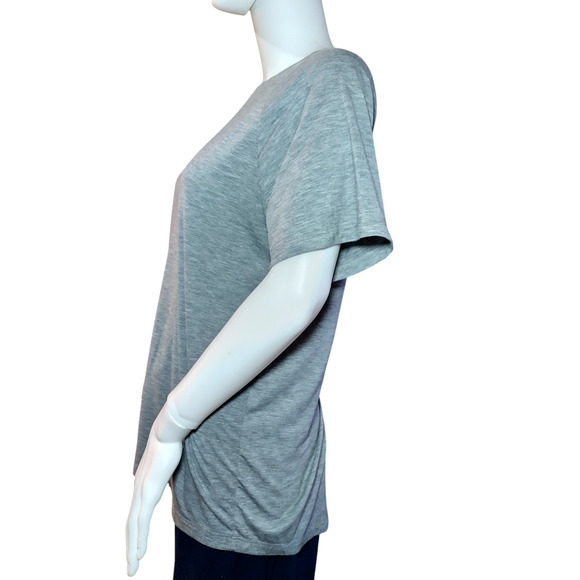 Modiv Womens Crew neck Raglan Sleeve Short Sleeve Basic Tshirt Gray Size Large - Picture 4 of 13